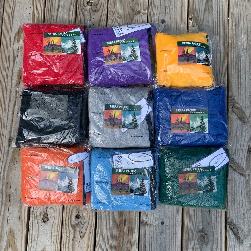 NIB Sierra Pacific 2-in-1 Fleece Pillow Blanket 51"x71"  Camping/Hiking/Sports
